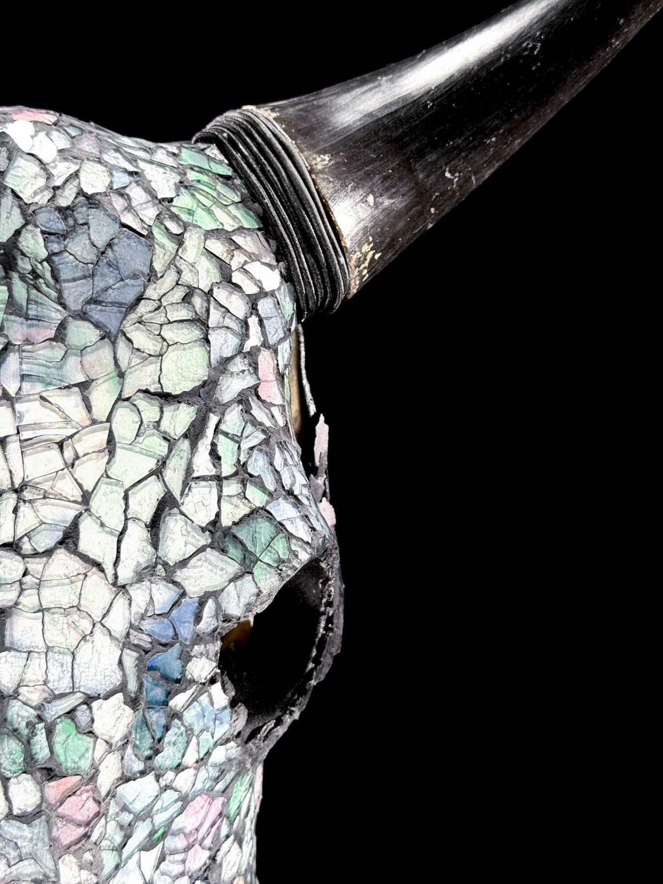 Glass Mosaic Cow Skull – Luxury Wall Art