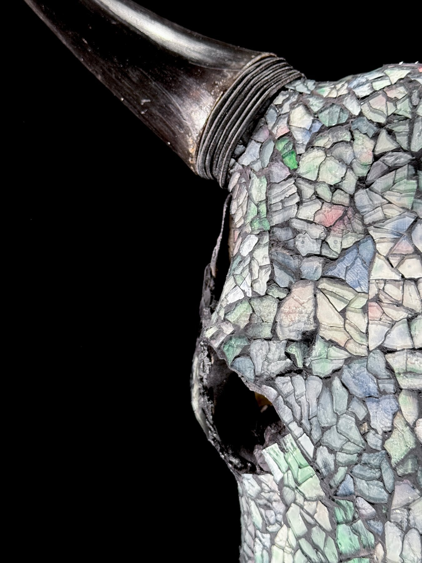 Glass Mosaic Cow Skull – Luxury Wall Art