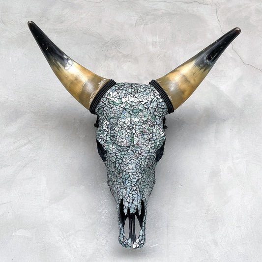 Glass Mosaic Cow Skull – Luxury Wall Art