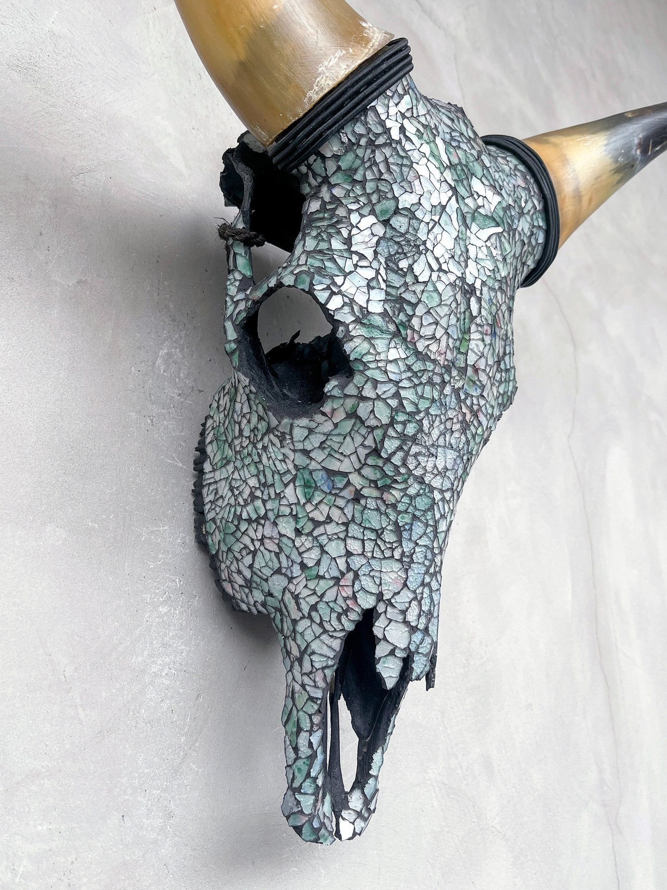 Glass Mosaic Cow Skull – Luxury Wall Art