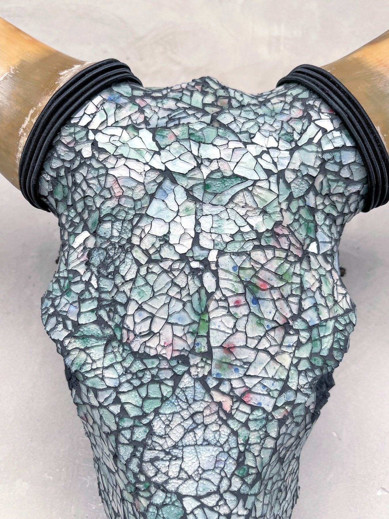 Glass Mosaic Cow Skull – Luxury Wall Art