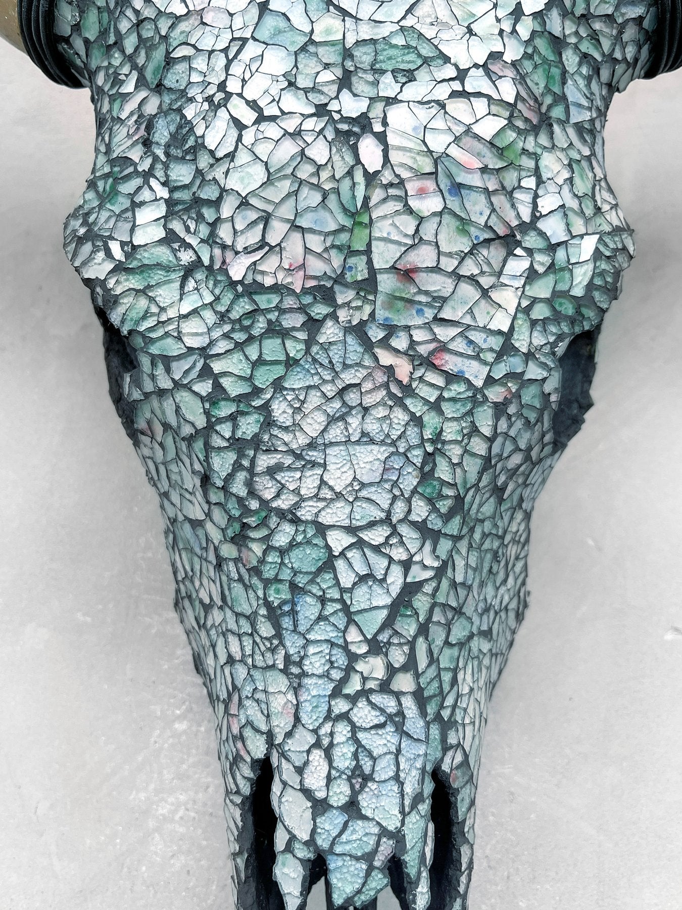 Glass Mosaic Cow Skull – Luxury Wall Art