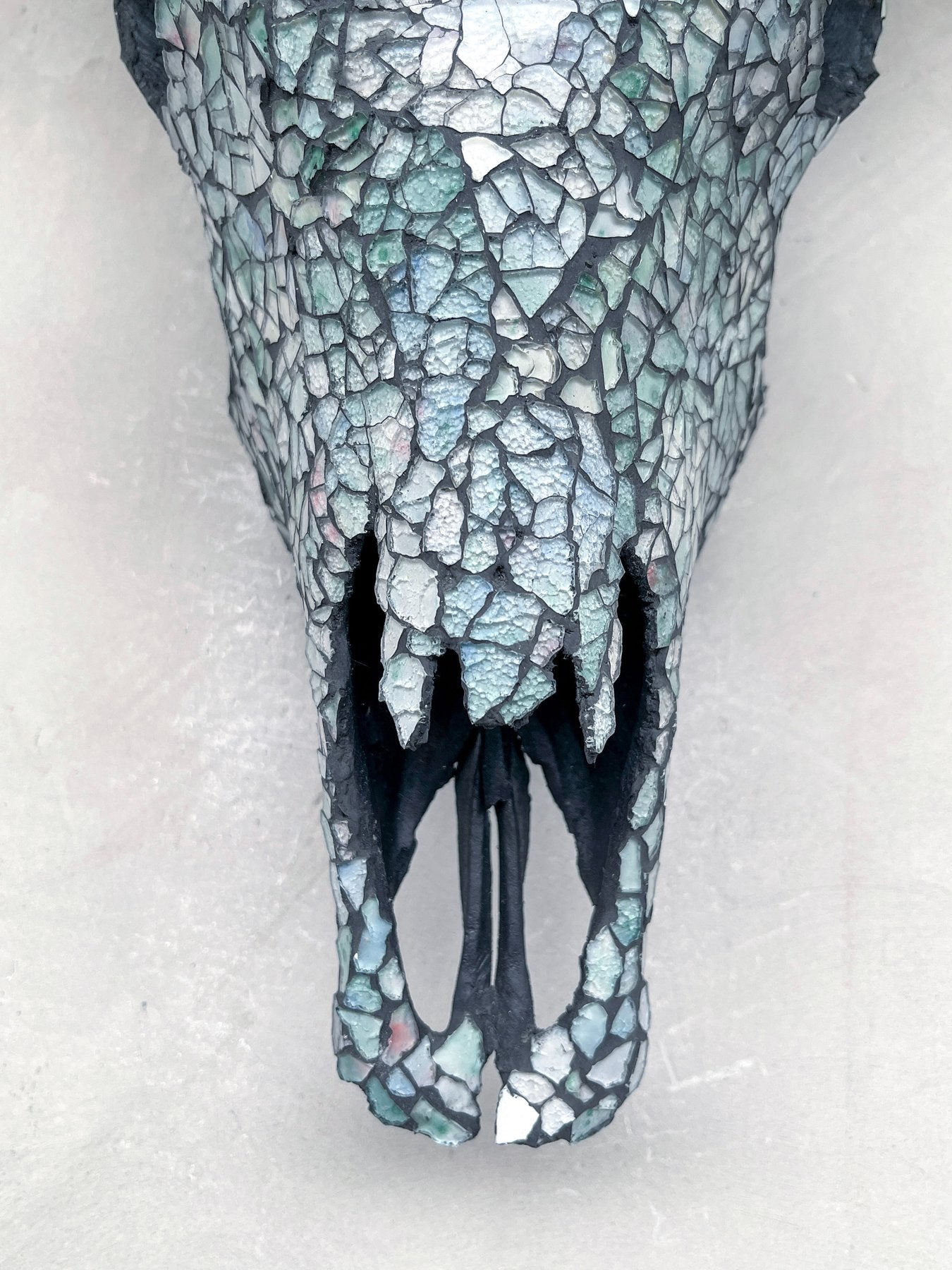 Glass Mosaic Cow Skull – Luxury Wall Art